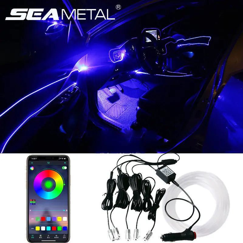 Car Fiber Optic Ambient Light Modified Car Interior Cool Light APP Rhythm Light Park it