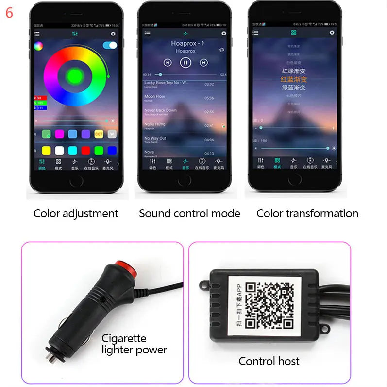 Car Fiber Optic Ambient Light Modified Car Interior Cool Light APP Rhythm Light Park it