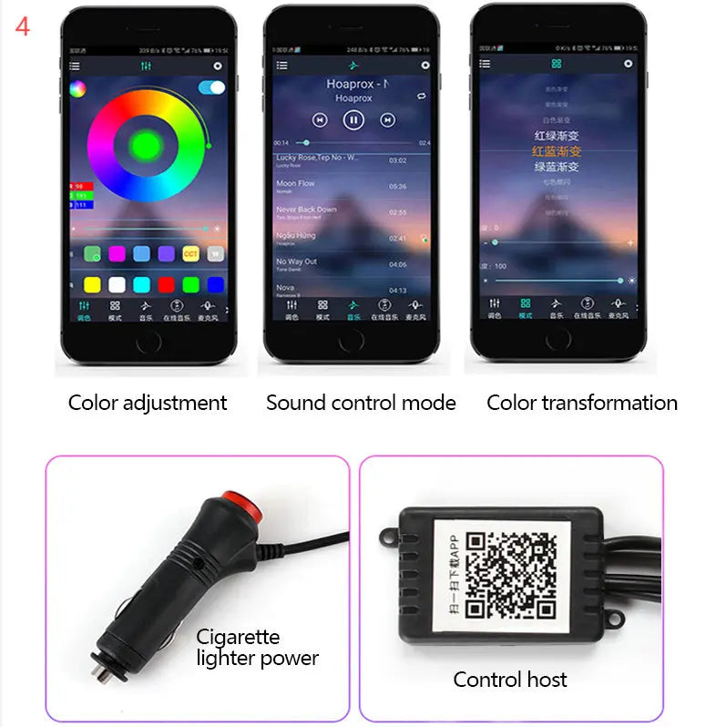Car Fiber Optic Ambient Light Modified Car Interior Cool Light APP Rhythm Light Park it