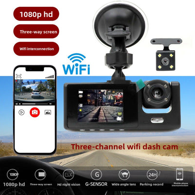 Triple Lens 1080P Dash Cam with Parking Monitoring