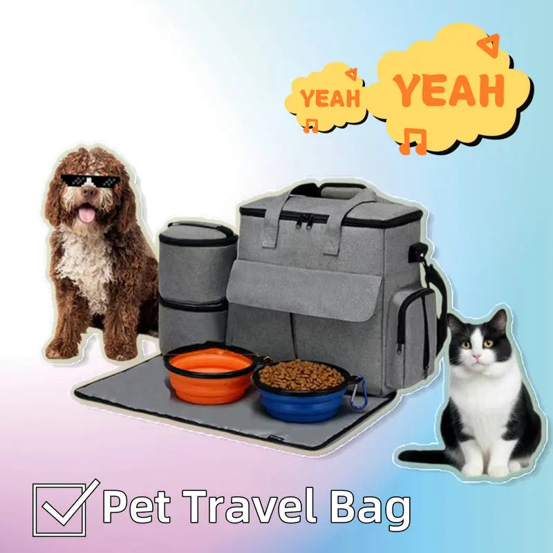 Dog Travel Bag Kit Pet Bag Out Travel Convenient Large-capacity Backpack Outdoor Travel Traveling Storage Bag Mat Park it