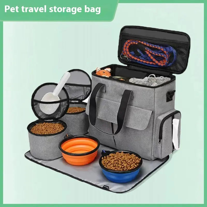 Dog Travel Bag Kit Pet Bag Out Travel Convenient Large-capacity Backpack Outdoor Travel Traveling Storage Bag Mat Park it